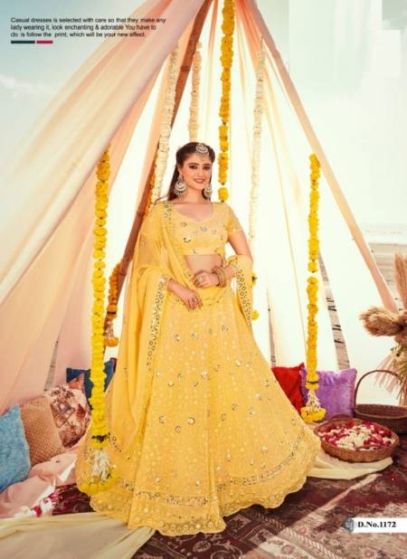 Yellow Colour Shagun Shree Star New Latest Designer Ethnic wear Exclusive Net Lehenga Choli Collection 1172